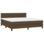 Cama box spring con colchón tela marrón oscuro 160x200 cm de , Camas y somieres - Ref: Foro24-3140148, Precio: 476,00 €, Desc...