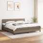 Box spring bed with taupe gray fabric mattress 200x200 cm by , Beds and slatted bases - Ref: Foro24-3140245, Price: 636,75 €,...