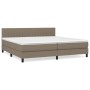 Box spring bed with taupe gray fabric mattress 200x200 cm by , Beds and slatted bases - Ref: Foro24-3140245, Price: 636,75 €,...