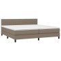 Box spring bed with taupe gray fabric mattress 200x200 cm by , Beds and slatted bases - Ref: Foro24-3140245, Price: 636,75 €,...