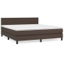 Cama box spring con colchón cuero sintético marrón 160x200 cm de , Camas y somieres - Ref: Foro24-3141014, Precio: 492,74 €, ...