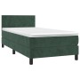 Cama box spring con colchón terciopelo verde oscuro 90x200 cm de , Camas y somieres - Ref: Foro24-3141164, Precio: 302,73 €, ...