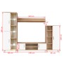 Wohnzimmer-TV-Wandschrank mit LED-Leuchten Sonoma-Eiche und Weiß von vidaXL, TV-Möbel - Ref: Foro24-246030, Preis: 486,42 €, ...