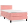 Box spring bed with pink velvet mattress 90x200 cm by , Beds and slatted bases - Ref: Foro24-3141346, Price: 317,00 €, Discou...