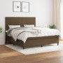 Cama box spring con colchón tela marrón oscuro 180x200 cm de , Camas y somieres - Ref: Foro24-3141636, Precio: 610,35 €, Desc...