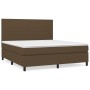 Cama box spring con colchón tela marrón oscuro 180x200 cm de , Camas y somieres - Ref: Foro24-3141636, Precio: 610,35 €, Desc...