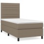 Box spring bed with taupe gray fabric mattress 100x200 cm by , Beds and slatted bases - Ref: Foro24-3141837, Price: 380,52 €,...