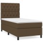 Cama box spring con colchón tela marrón oscuro 80x200 cm de , Camas y somieres - Ref: Foro24-3141972, Precio: 326,35 €, Descu...