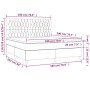 Cama box spring con colchón tela marrón oscuro 180x200 cm de , Camas y somieres - Ref: Foro24-3142036, Precio: 647,06 €, Desc...