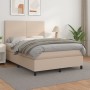 Cama box spring con colchón cuero sintético capuchino 140x200cm de , Camas y somieres - Ref: Foro24-3142730, Precio: 535,99 €...