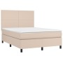 Box spring bed with cappuccino synthetic leather mattress 140x200cm by , Beds and slatted bases - Ref: Foro24-3142730, Price:...