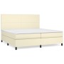 Cama box spring con colchón cuero sintético crema 200x200 cm de , Camas y somieres - Ref: Foro24-3142745, Precio: 690,47 €, D...