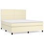 Cama box spring con colchón cuero sintético crema 180x200 cm de , Camas y somieres - Ref: Foro24-3142739, Precio: 645,81 €, D...