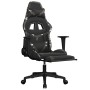 Gaming-Stuhl mit Fußstütze aus schwarzem Camouflage-Kunstleder von , Gaming-Stühle - Ref: Foro24-3143686, Preis: 119,66 €, Ra...