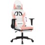 Gaming chair with footrest white and pink synthetic leather by , Gaming chairs - Ref: Foro24-3143708, Price: 132,11 €, Discou...