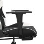 Gaming chair with footrest black white synthetic leather by , Gaming chairs - Ref: Foro24-3143769, Price: 145,99 €, Discount: %