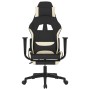 Silla gaming con reposapiés tela crema y negro de , Sillones para videojuegos - Ref: Foro24-3143743, Precio: 141,91 €, Descue...