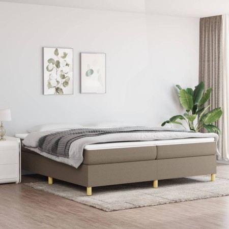 Box spring bed with taupe gray fabric mattress 200x200 cm by , Beds and slatted bases - Ref: Foro24-3144550, Price: 588,86 €,...