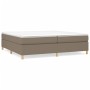 Box spring bed with taupe gray fabric mattress 200x200 cm by , Beds and slatted bases - Ref: Foro24-3144550, Price: 612,41 €,...