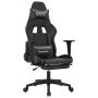 Silla gaming con reposapiés cuero sintético negro gris de , Sillones para videojuegos - Ref: Foro24-3143703, Precio: 144,16 €...