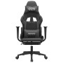 Gaming-Stuhl mit Fußstütze aus schwarzgrauem Kunstleder von , Gaming-Stühle - Ref: Foro24-3143703, Preis: 144,16 €, Rabatt: %