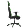 Gaming chair with massage and footrest in black green synthetic leather by , Gaming chairs - Ref: Foro24-345525, Price: 145,4...