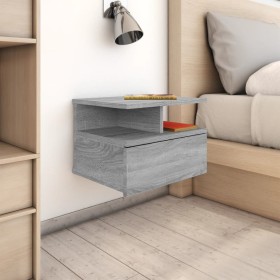 Mesita de noche flotante madera gris Sonoma 40x31x27 cm de vidaXL, Mesitas de noche - Ref: Foro24-815314, Precio: 37,46 €, De...