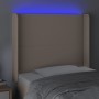 Headboard with LED cappuccino synthetic leather 93x16x118/128cm by , Headboards and footboards - Ref: Foro24-3123851, Price: ...