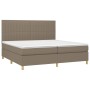 Boxspringbett mit Matratze und LED-Leuchten taupegrauer Stoff 200x200 cm von , Betten und Lattenroste - Ref: Foro24-3135625, ...