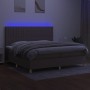 Boxspringbett mit Matratze und LED-Leuchten taupegrauer Stoff 200x200 cm von , Betten und Lattenroste - Ref: Foro24-3135625, ...