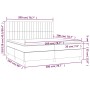 Boxspringbett mit Matratze und LED-Leuchten taupegrauer Stoff 200x200 cm von , Betten und Lattenroste - Ref: Foro24-3135625, ...