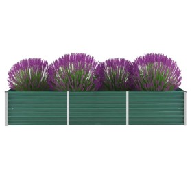 Green galvanized steel garden bed 240x80x45 cm by , Pots and planters - Ref: Foro24-44843, Price: 54,89 €, Discount: %