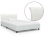 White synthetic leather bed frame 90x200 cm by , Beds and slatted bases - Ref: Foro24-284870, Price: 152,99 €, Discount: %