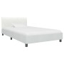 White synthetic leather bed frame 90x200 cm by , Beds and slatted bases - Ref: Foro24-284870, Price: 152,99 €, Discount: %