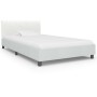 White synthetic leather bed frame 90x200 cm by , Beds and slatted bases - Ref: Foro24-284870, Price: 152,99 €, Discount: %