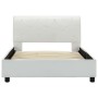 White synthetic leather bed frame 90x200 cm by , Beds and slatted bases - Ref: Foro24-284870, Price: 152,99 €, Discount: %