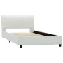 White synthetic leather bed frame 90x200 cm by , Beds and slatted bases - Ref: Foro24-284870, Price: 152,99 €, Discount: %