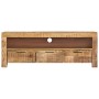 Solid rough mango wood TV cabinet 110x30x40 cm by , TV Furniture - Ref: Foro24-338026, Price: 201,91 €, Discount: %