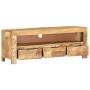 Solid rough mango wood TV cabinet 110x30x40 cm by , TV Furniture - Ref: Foro24-338026, Price: 201,91 €, Discount: %