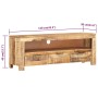 Solid rough mango wood TV cabinet 110x30x40 cm by , TV Furniture - Ref: Foro24-338026, Price: 201,91 €, Discount: %