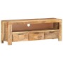 Solid rough mango wood TV cabinet 110x30x40 cm by , TV Furniture - Ref: Foro24-338026, Price: 201,91 €, Discount: %