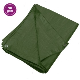 Green HDPE tarpaulin 90 g/m² 6x12 m by , Waterproof tarpaulins - Ref: Foro24-151525, Price: 69,10 €, Discount: %