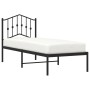 Estructura de cama con cabecero metal negro 75x190 cm de , Camas y somieres - Ref: Foro24-373779, Precio: 77,13 €, Descuento: %