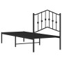 Estructura de cama con cabecero metal negro 75x190 cm de , Camas y somieres - Ref: Foro24-373779, Precio: 77,13 €, Descuento: %