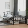 Estructura de cama con cabecero y estribo metal negro 107x203cm de , Camas y somieres - Ref: Foro24-373803, Precio: 83,54 €, ...