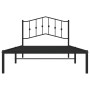 Estructura de cama con cabecero metal negro 107x203 cm de , Camas y somieres - Ref: Foro24-373785, Precio: 65,38 €, Descuento: %