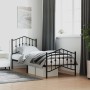 Bed frame with headboard and black metal footboard 80x200 cm by , Beds and slatted bases - Ref: Foro24-373798, Price: 71,58 €...