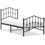 Bed frame with headboard and black metal footboard 80x200 cm by , Beds and slatted bases - Ref: Foro24-373798, Price: 71,58 €...