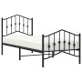 Bed frame with headboard and black metal footboard 80x200 cm by , Beds and slatted bases - Ref: Foro24-373798, Price: 71,58 €...