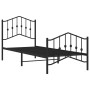 Bed frame with headboard and black metal footboard 80x200 cm by , Beds and slatted bases - Ref: Foro24-373798, Price: 71,58 €...